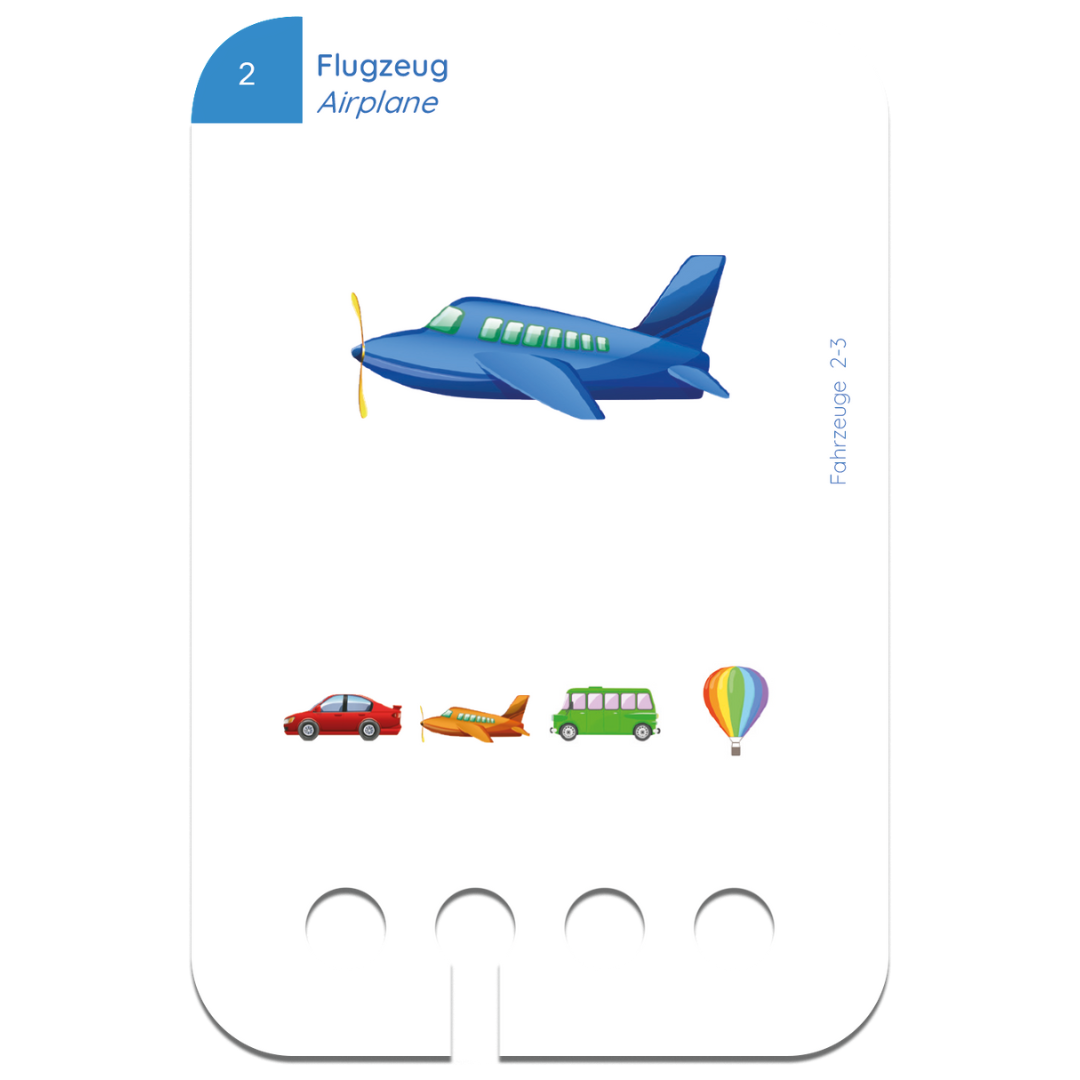 Puncho kártyacsomag kiegészítő csomag a fa tanulódobozhoz - járművek témában repülőgéppel, autókkal