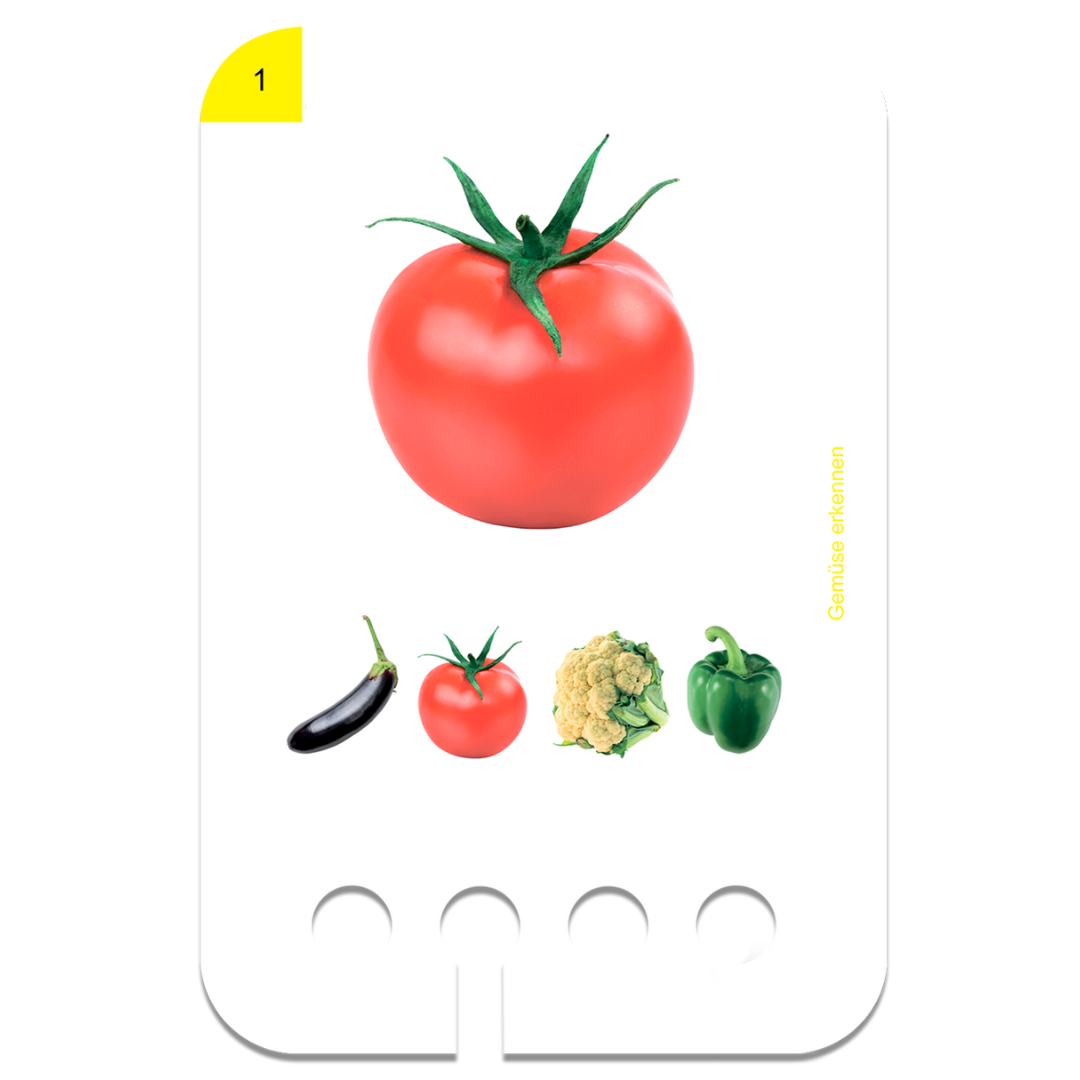 Puncho kiegészítő kártyacsomag fa tanulódobozhoz Zöldségek témában 2 éves kortól