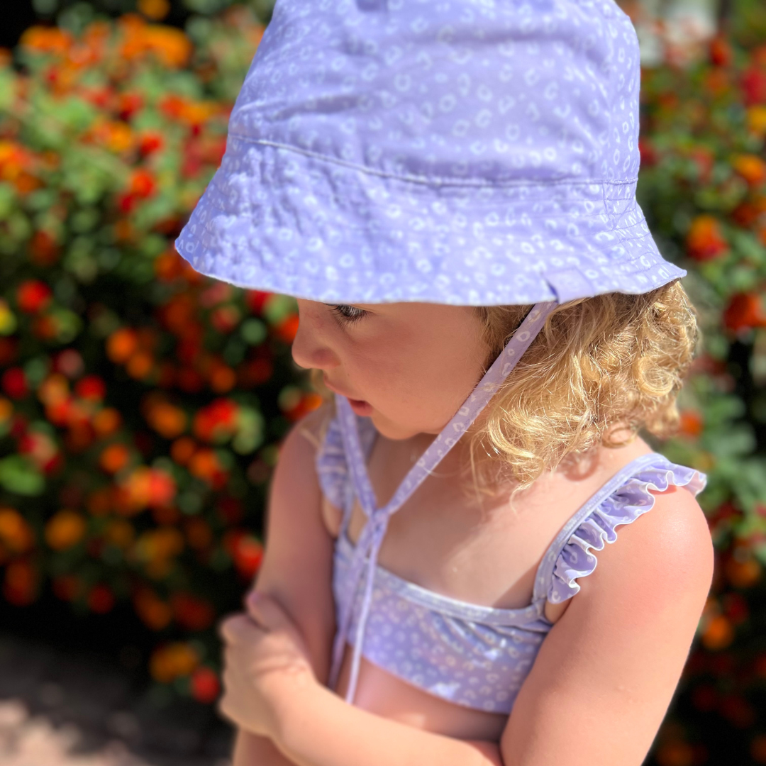 Swim Essentials UV-szűrős napsapka - lila leopárd