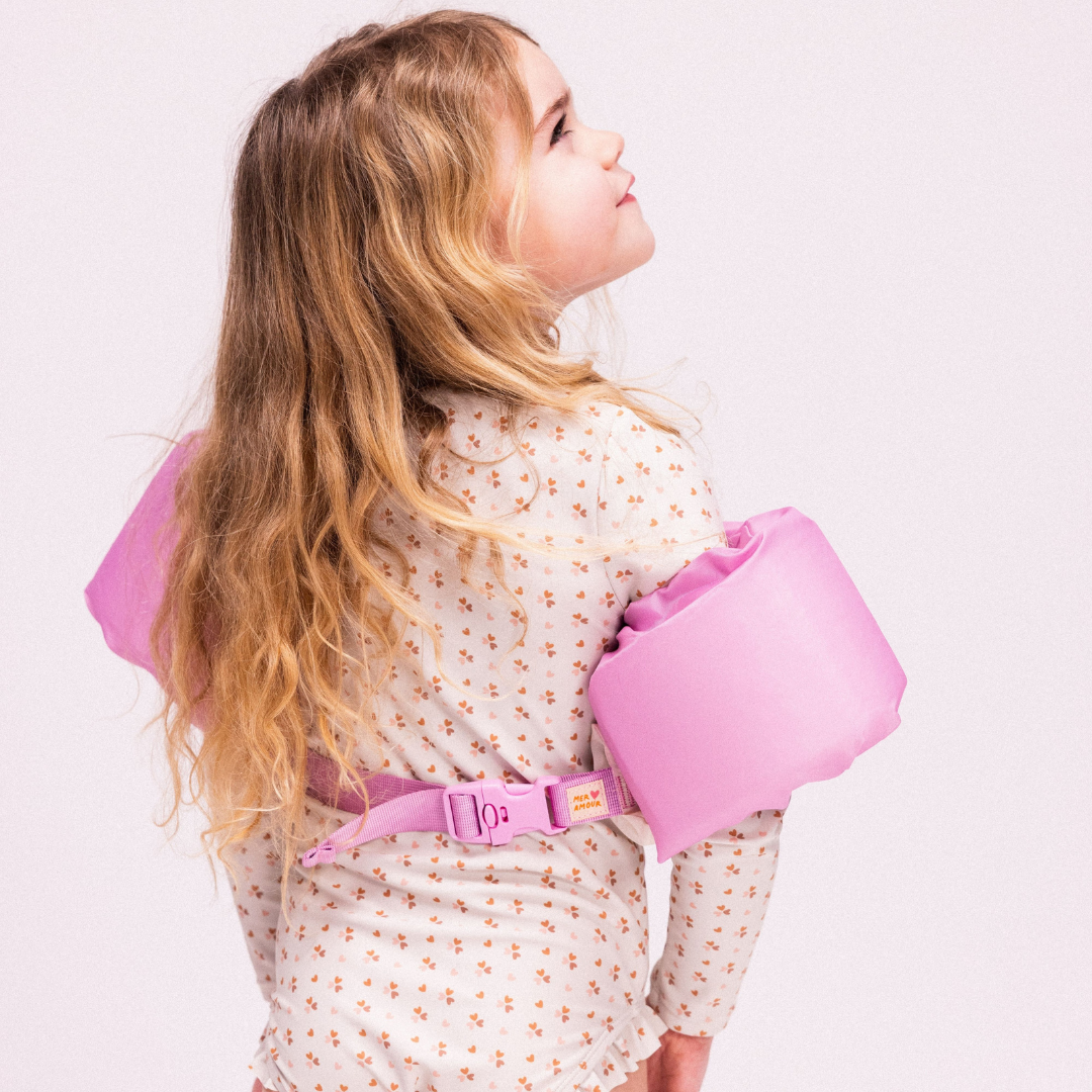 Swim Essentials úszóöv és karúszó - rózsaszín virágos (15-30 kg) gyerekeknek