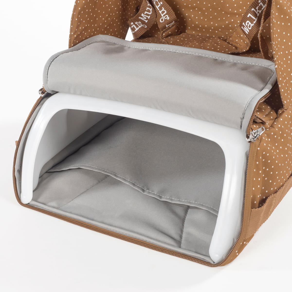 Hordozható textil székmagasító - Pöttyös (Fahéj)