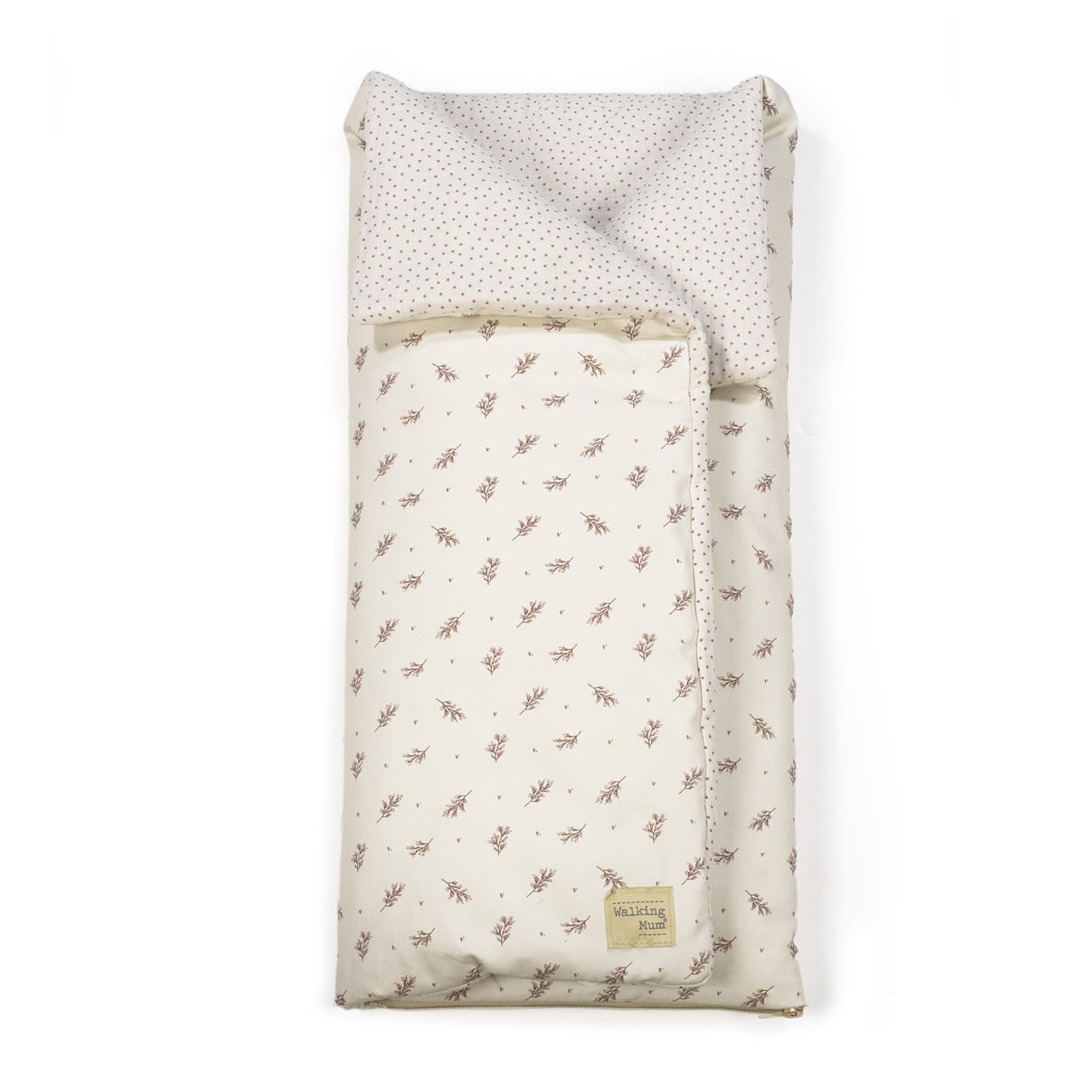 Walking Mum babafészek Mimóza rózsaszín, 100% pamut, puha muszlin belső, kényelmes és meleg újszülötteknek