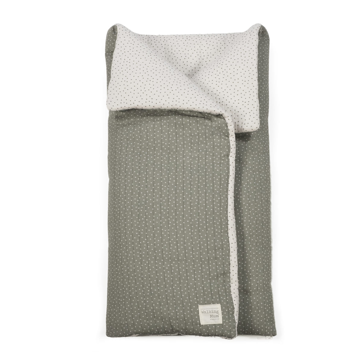 Babafészek és takaró - Pöttyös mintával, oliva színben már újszülött kortól