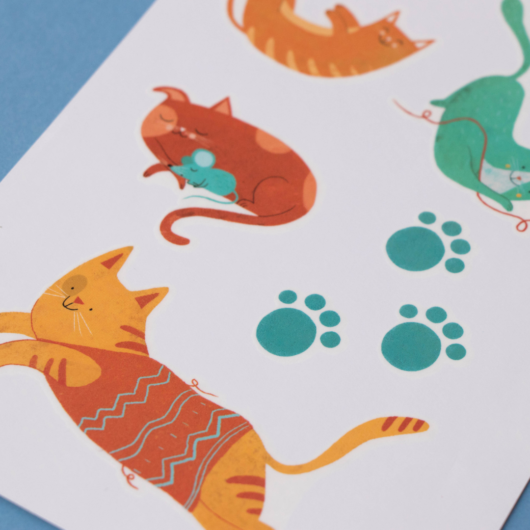 Cica mintás tetoválás gyerekeknek Pippadu