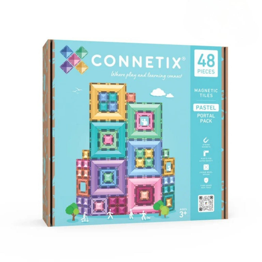 Connetix pasztell Portal Pack 48 db mágneses építőjáték csomagolása