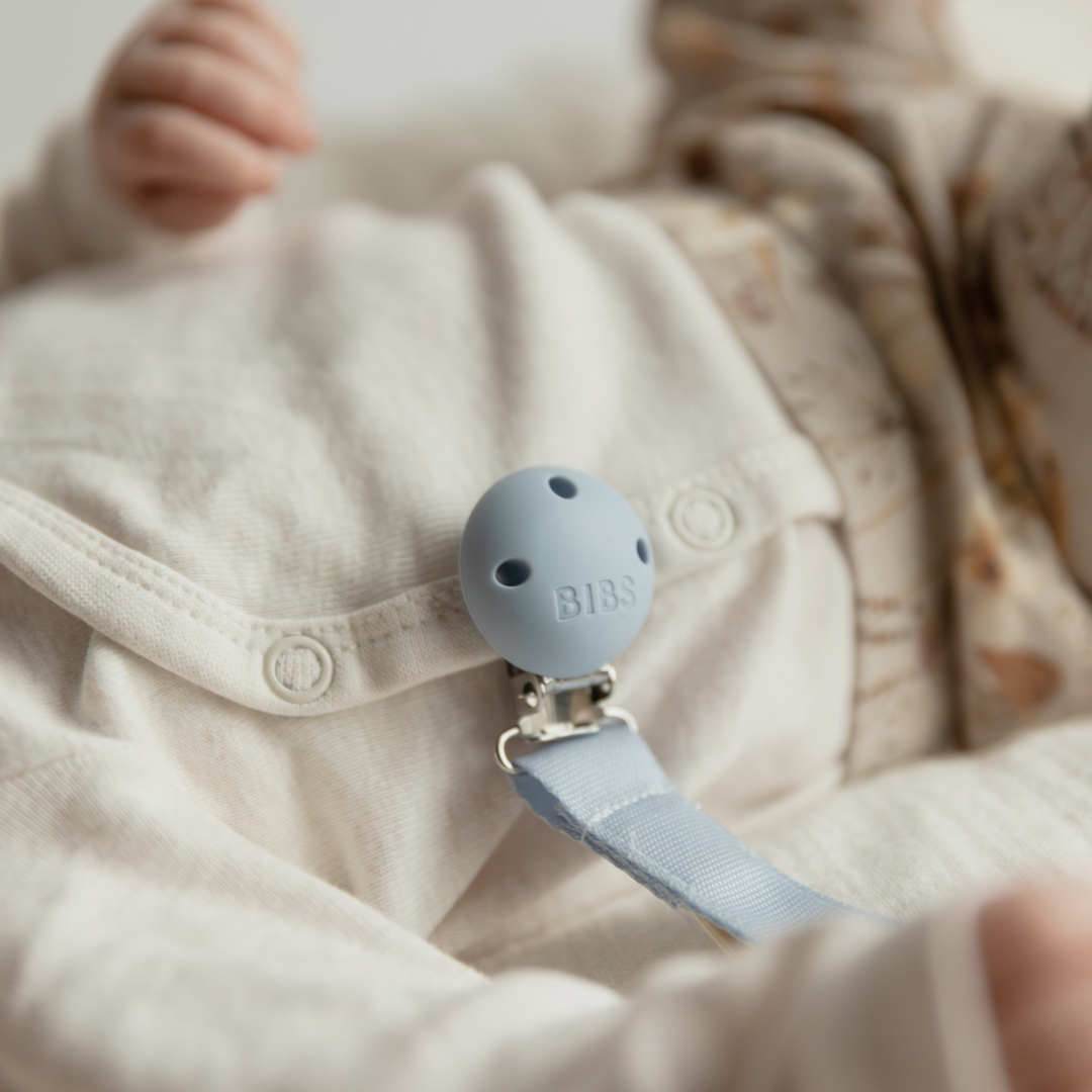 BIBS szalag cumilánc - hamvaskék