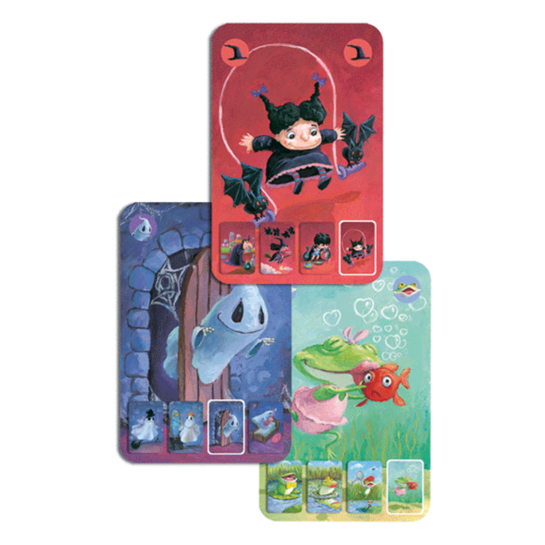 Djeco Kis család kártyajáték lapjai közelről