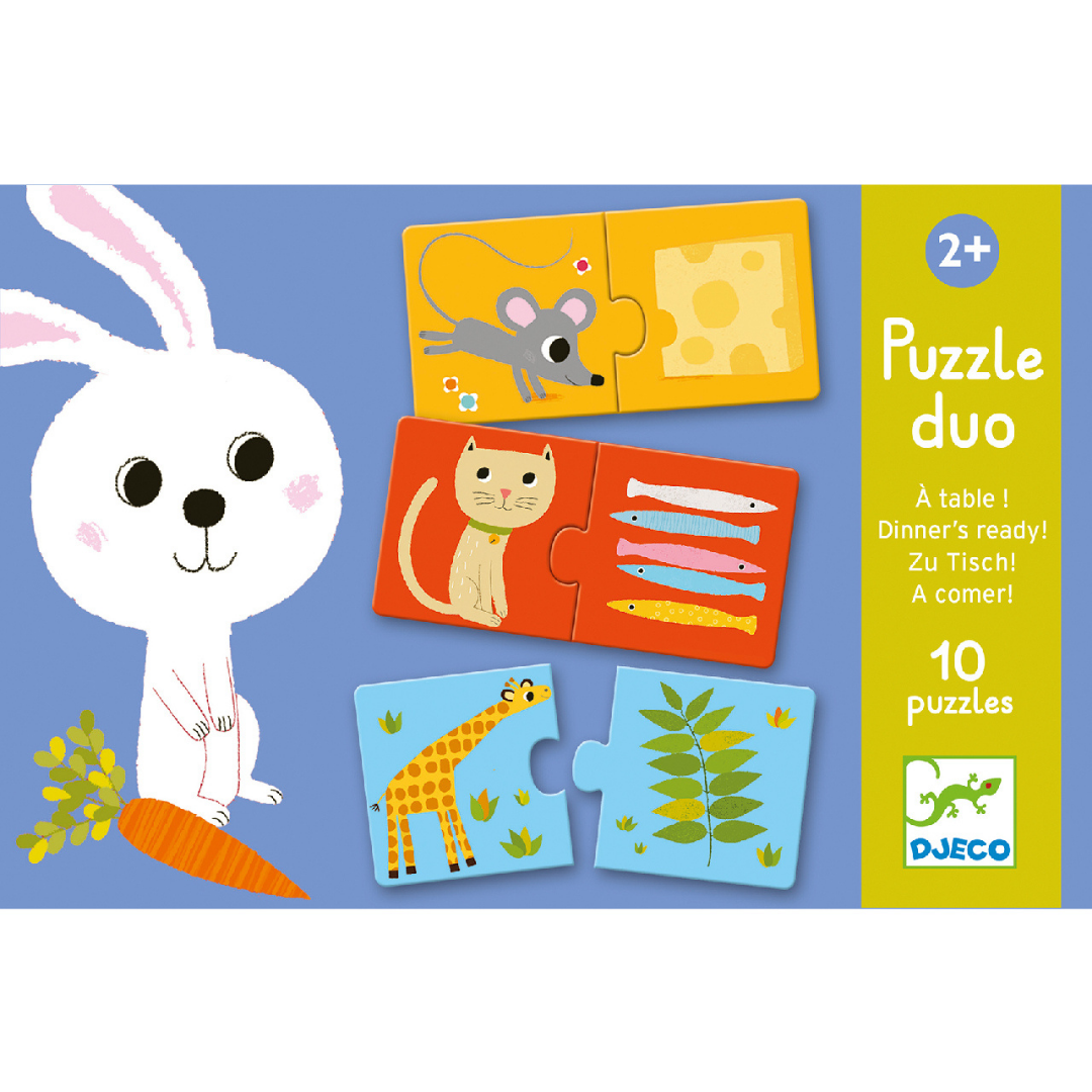 Djeco Ki mit eszik? (Puzzle duo) párosító puzzle termékfotó