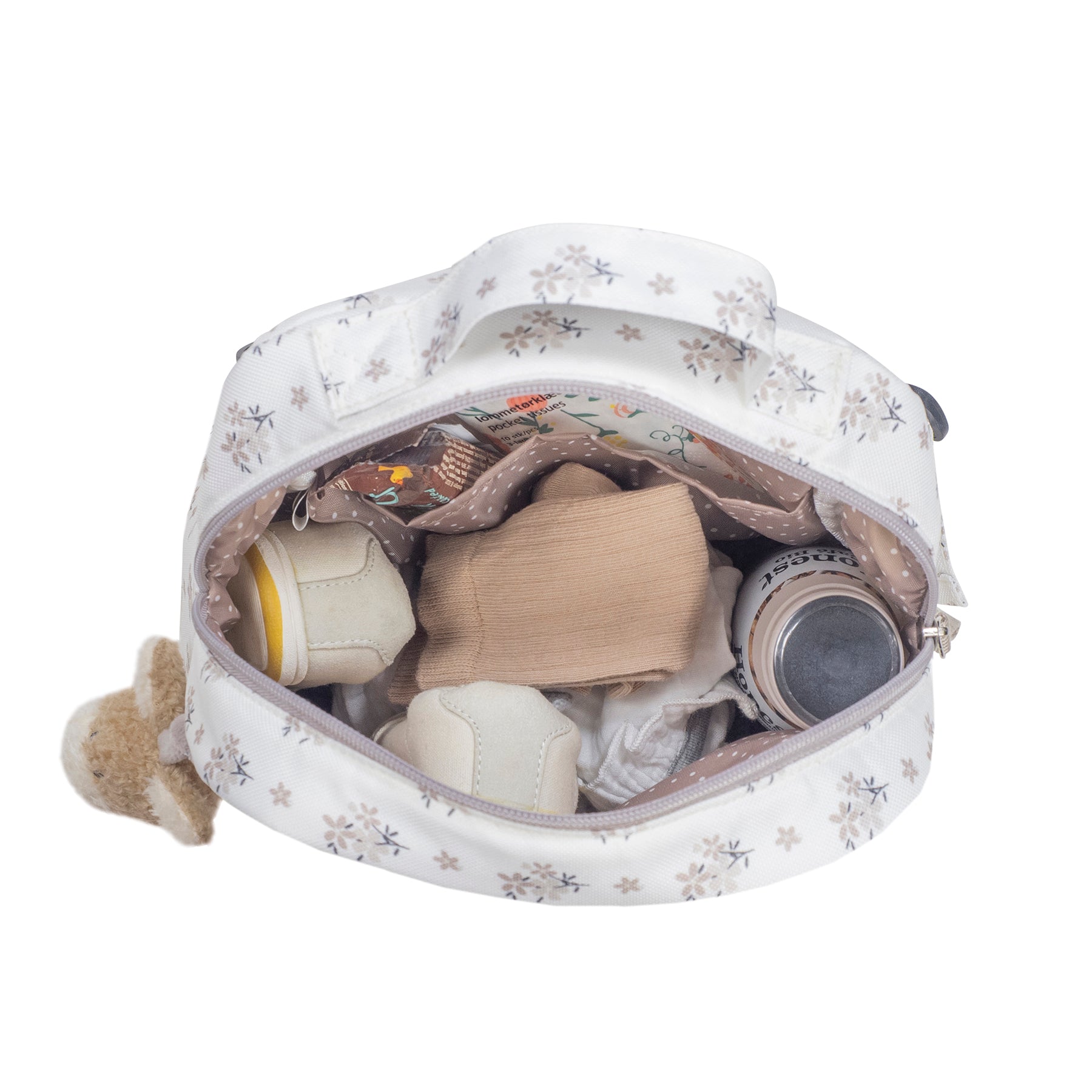 Walking Mum gyerek hátizsák könnyen pakolható rekeszekkel, virágos mintával