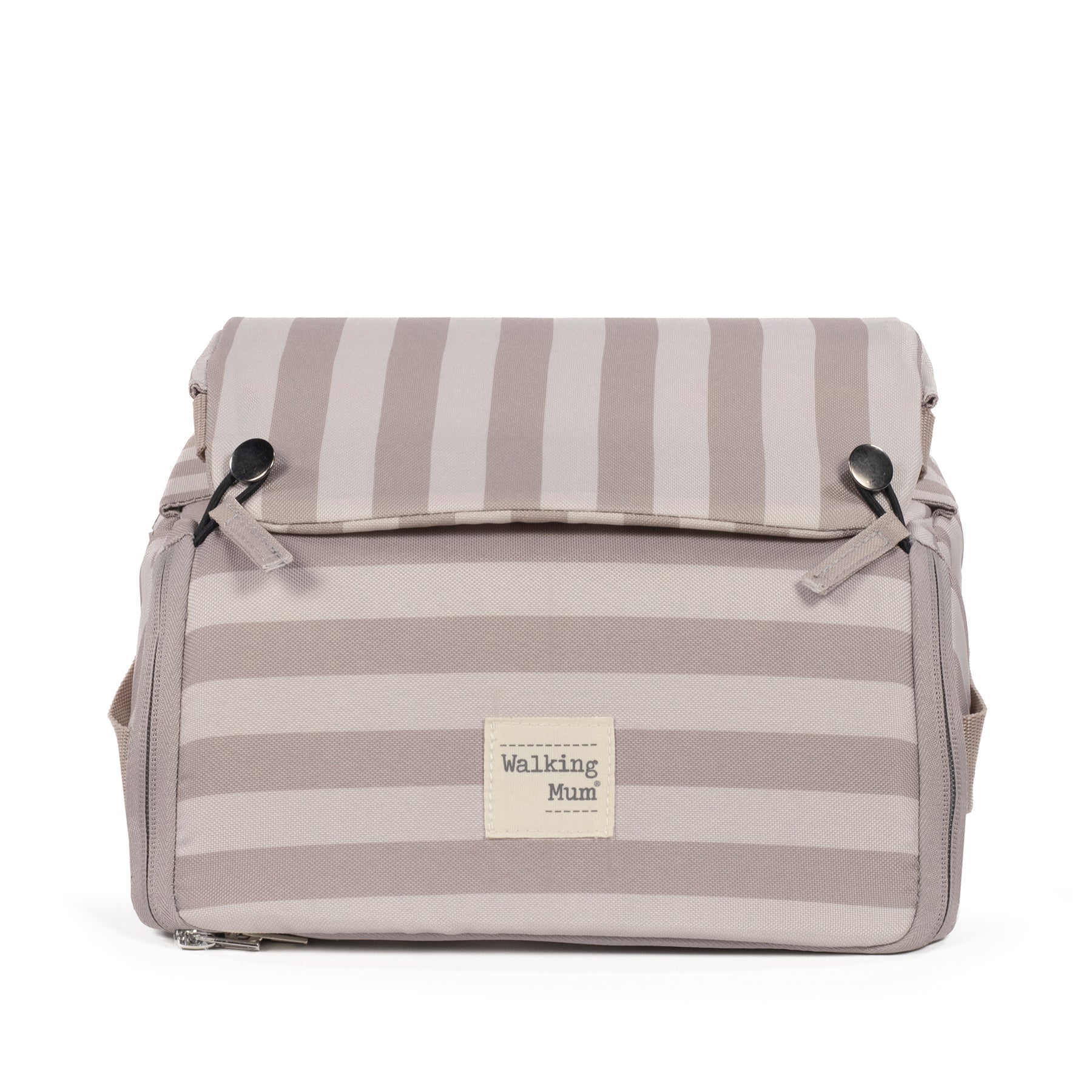 Hordozható textil székmagasító Sintra minta bézs színben összecsukott állapotban