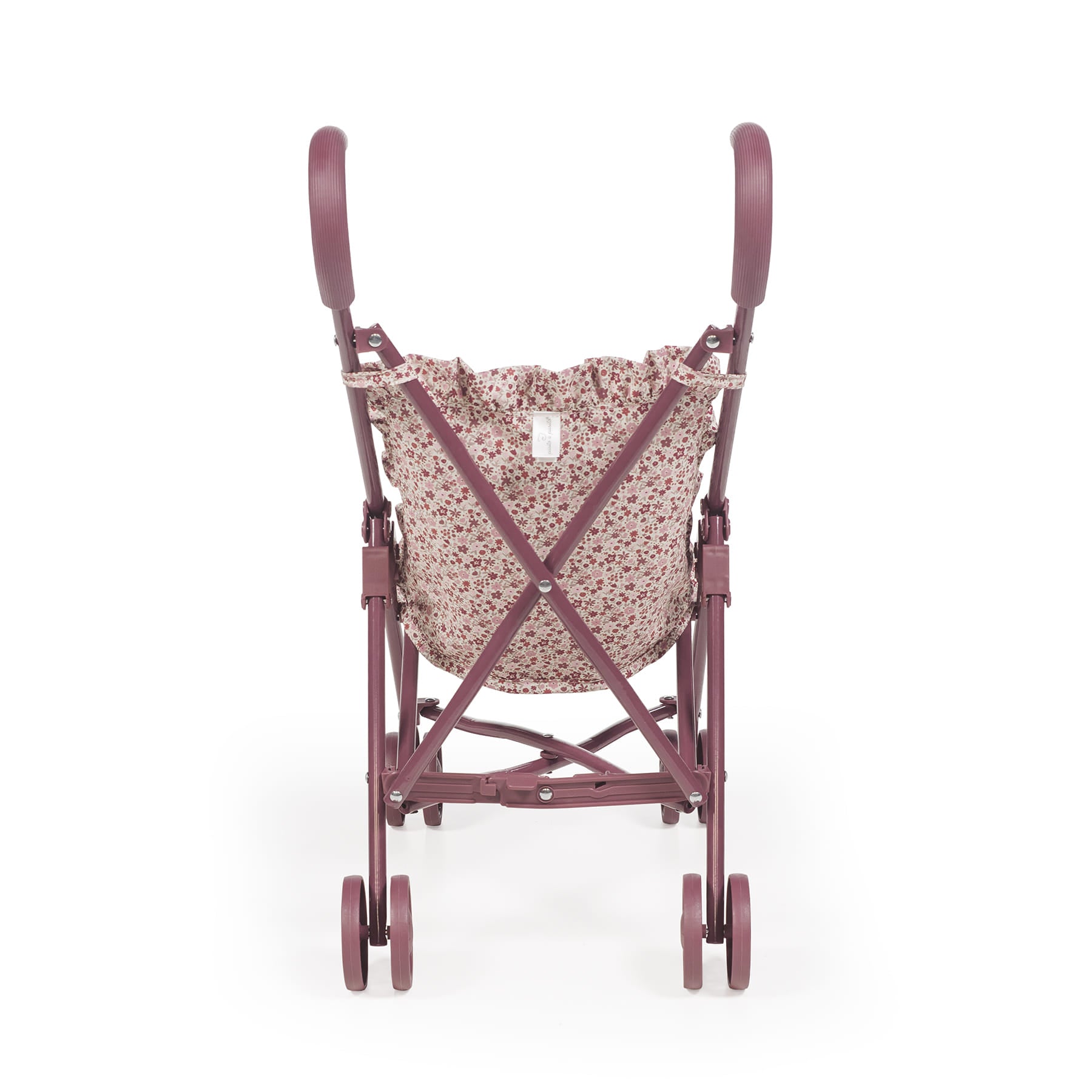 Összecsukható játék babakocsi virágos huzattal - spanyol dizájn, időtálló minőség
