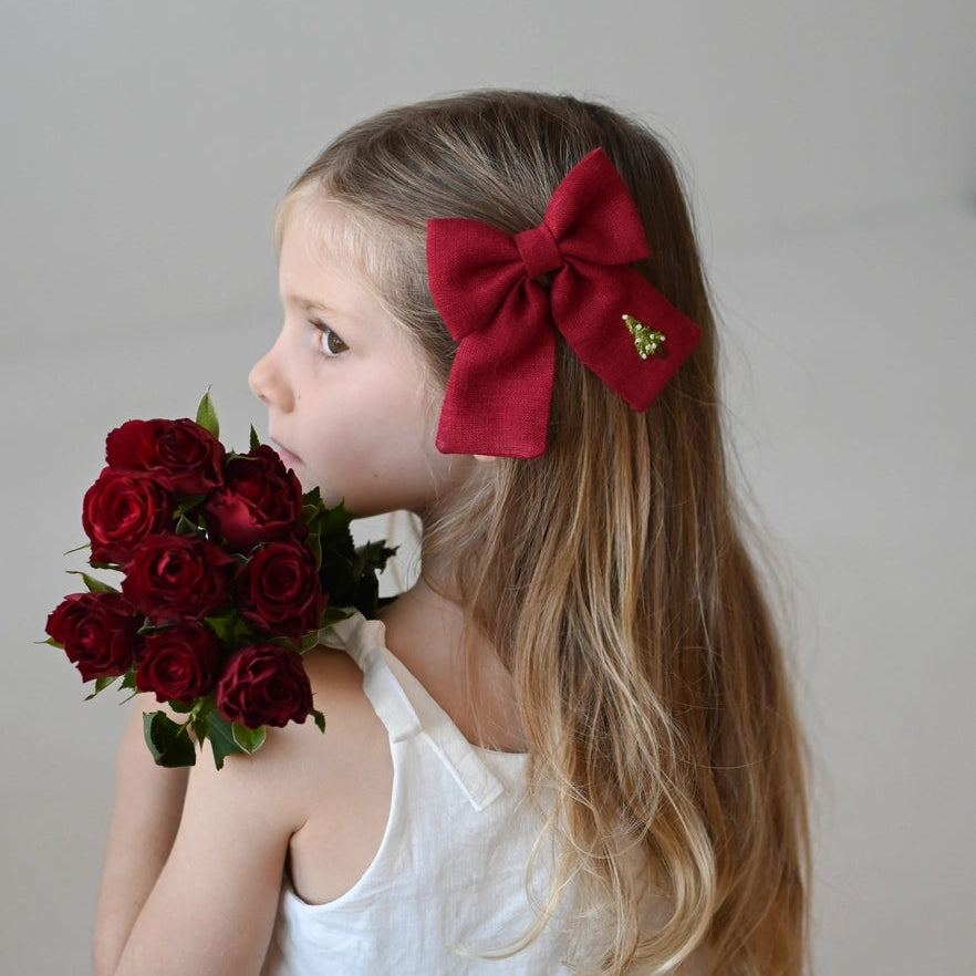 Lanika Atelier karácsonyi masnis hajcsat - bordó