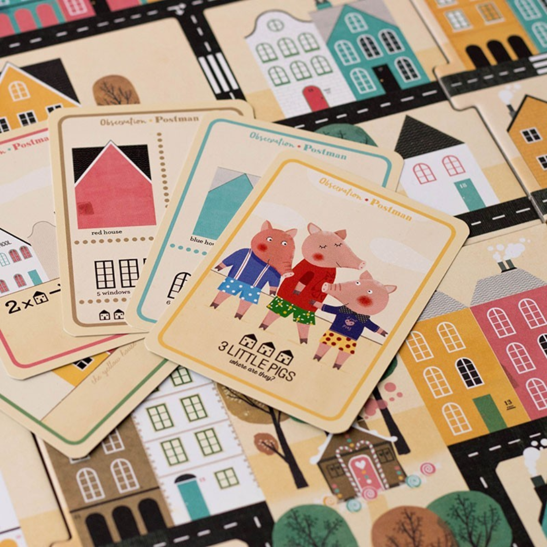 Londji A postás megfigyelő társasjáték képes kártyái