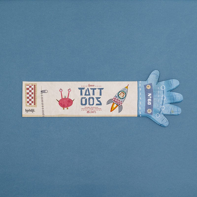Londji Űrverseny gyerek tetoválás csomagolás űr mintával