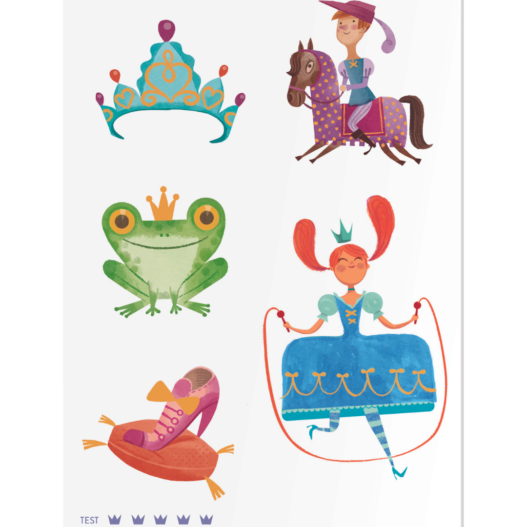 Gyerek tetoválás korona lovag béka mintákkal - Pippadu