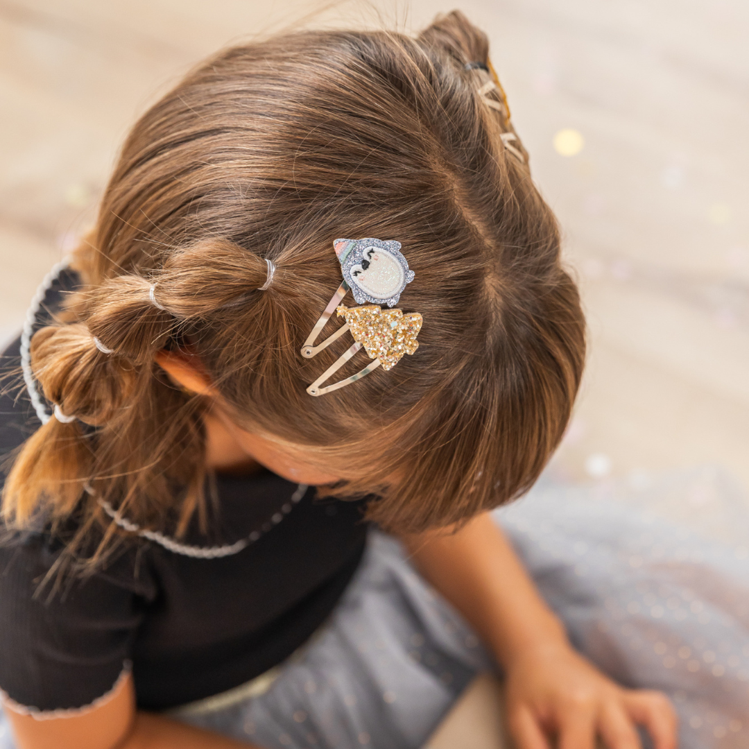 Luciole et Petit Pois hajcsat pingvin és arany fenyő formákkal