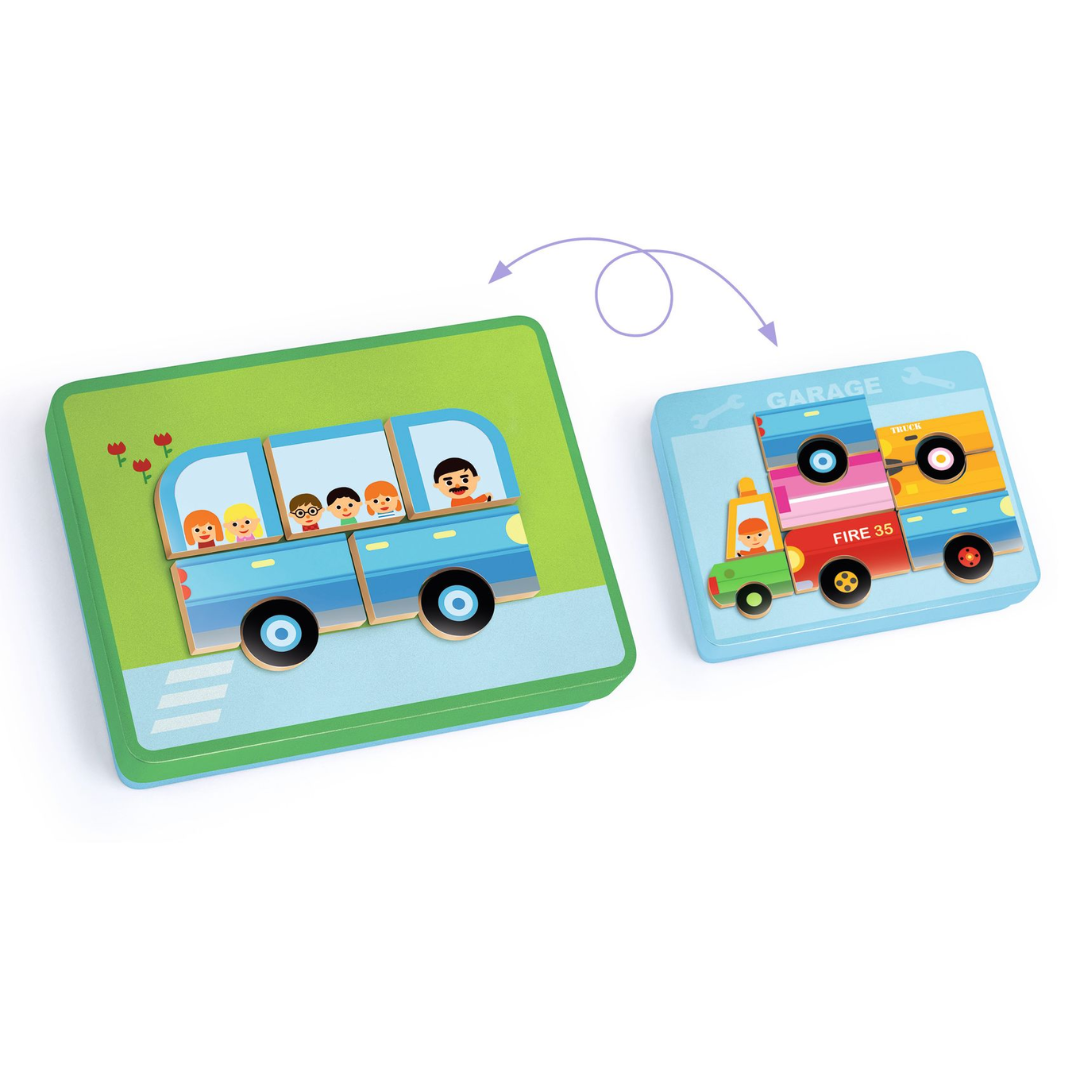 Djeco Mágneses képkirakó - Variációk 12 járműre - Inzebox Vehicles