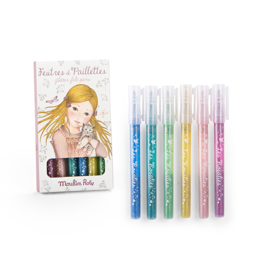 Moulin Roty csillámos filctoll készlet - Rózsababák