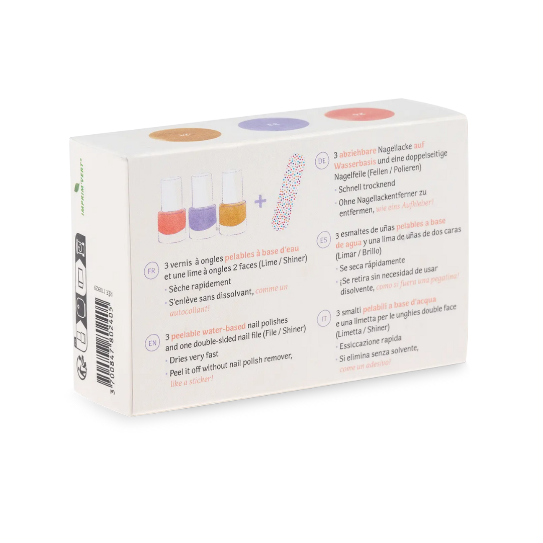 Namaki Naplemente gyerek körömlakk szett csomagolás hátoldala