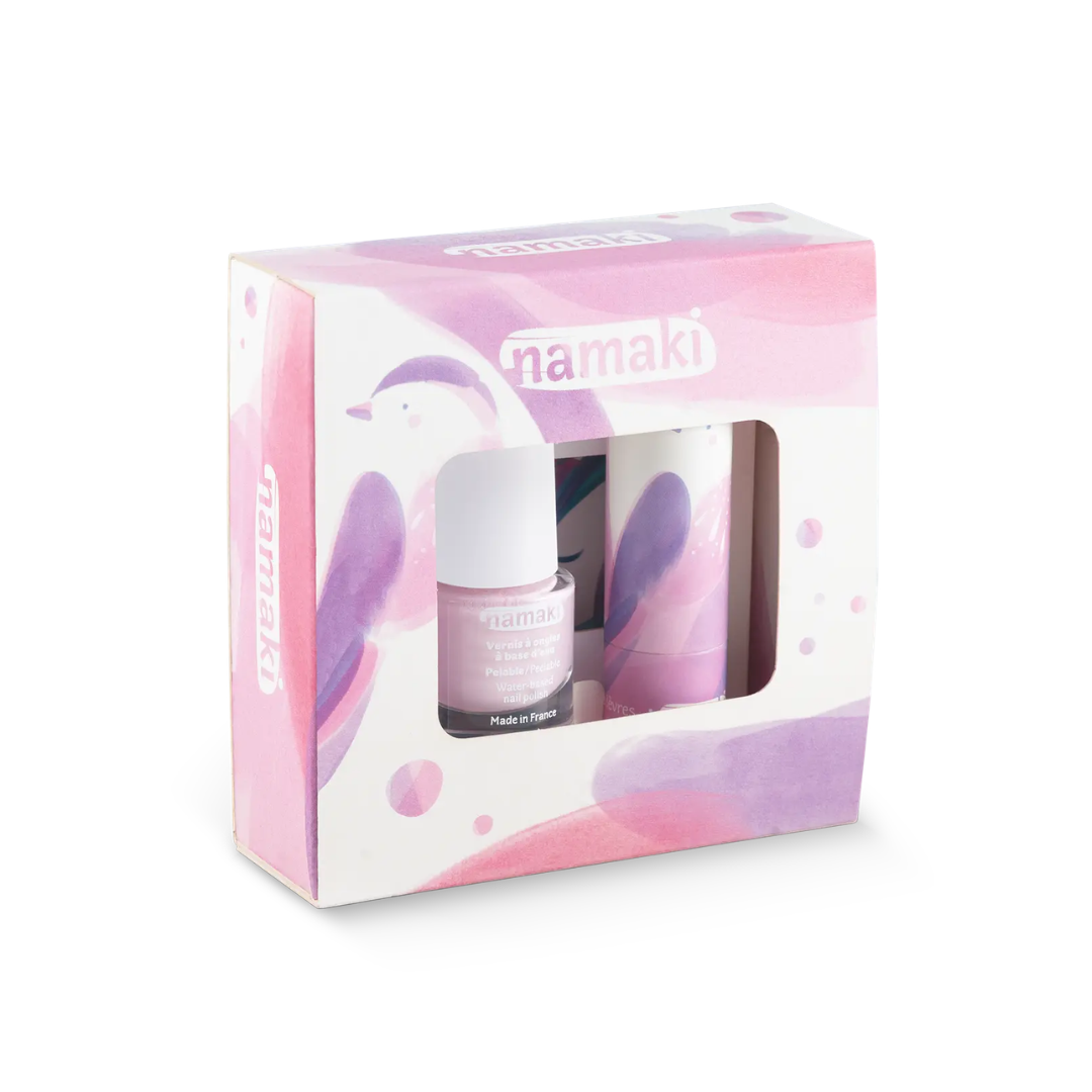 Namaki gyerek smink ajándék készlet – Csalogány rózsaszín csomagolás elölnézet