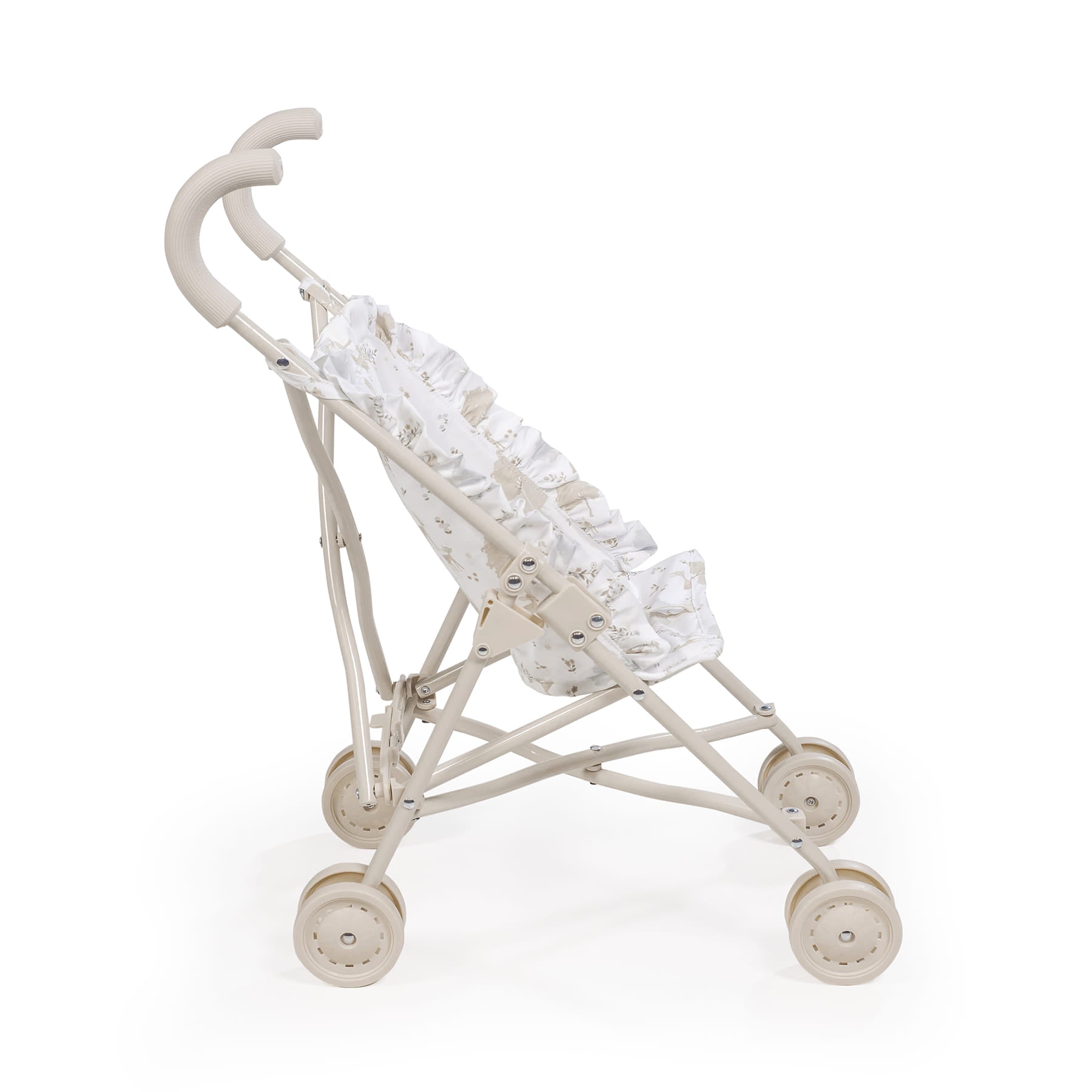 Pasito a Pasito játék babakocsi a Nara kollekció őz és fa mintáival