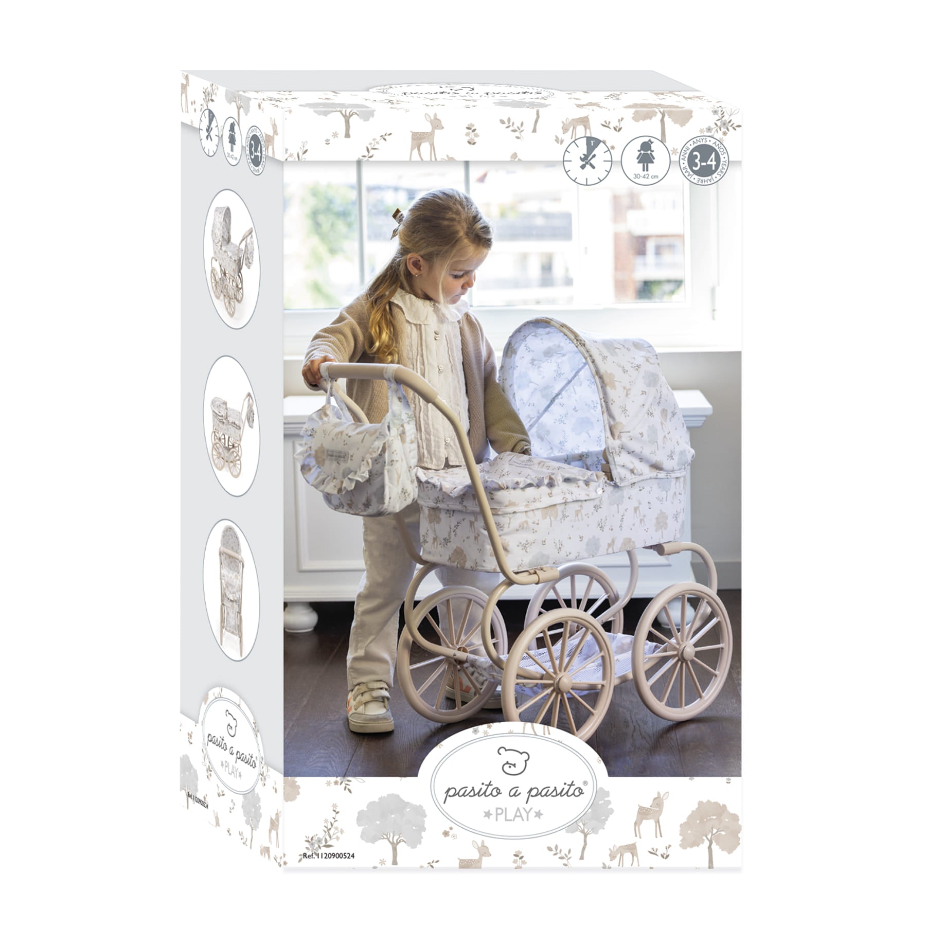 Klasszikus játék babakocsi (Nara) doboza közelről