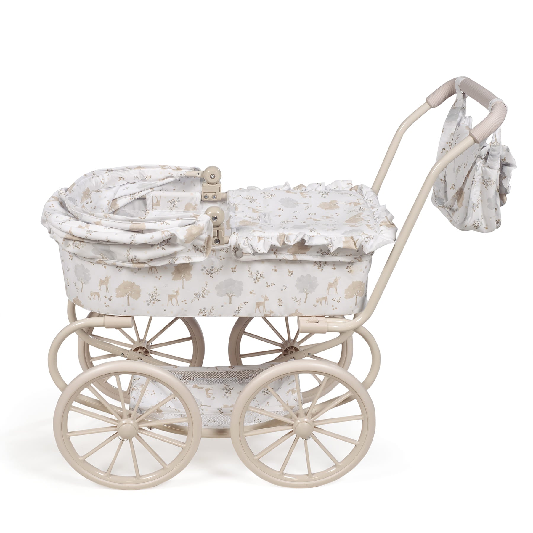 Vintage játék babakocsi lehajthatü kupolával - ajándék kislányoknak