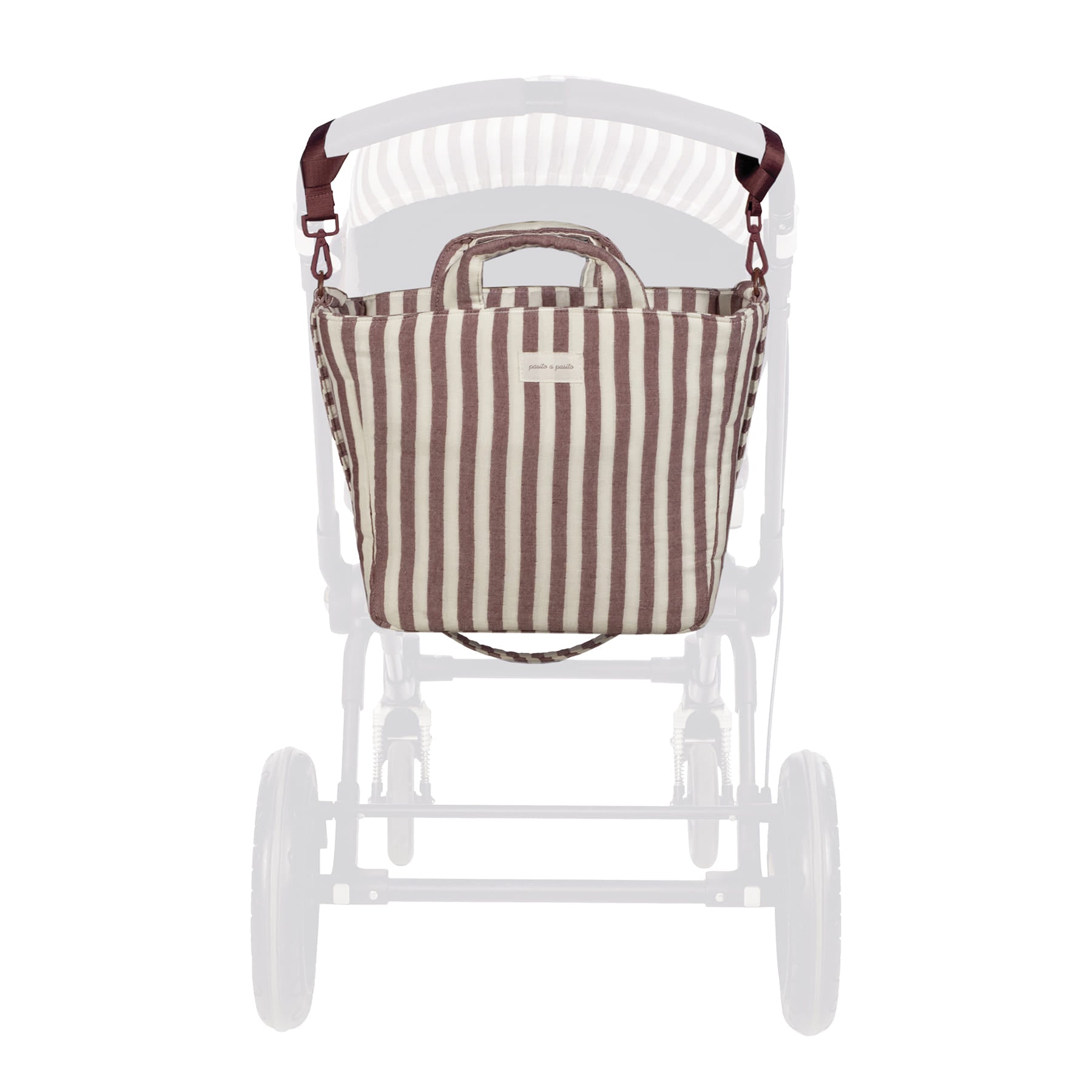 Babakocsira könnyen rögzíthető Csíkos pelenkázó táska a Pasito a Pasito márkától