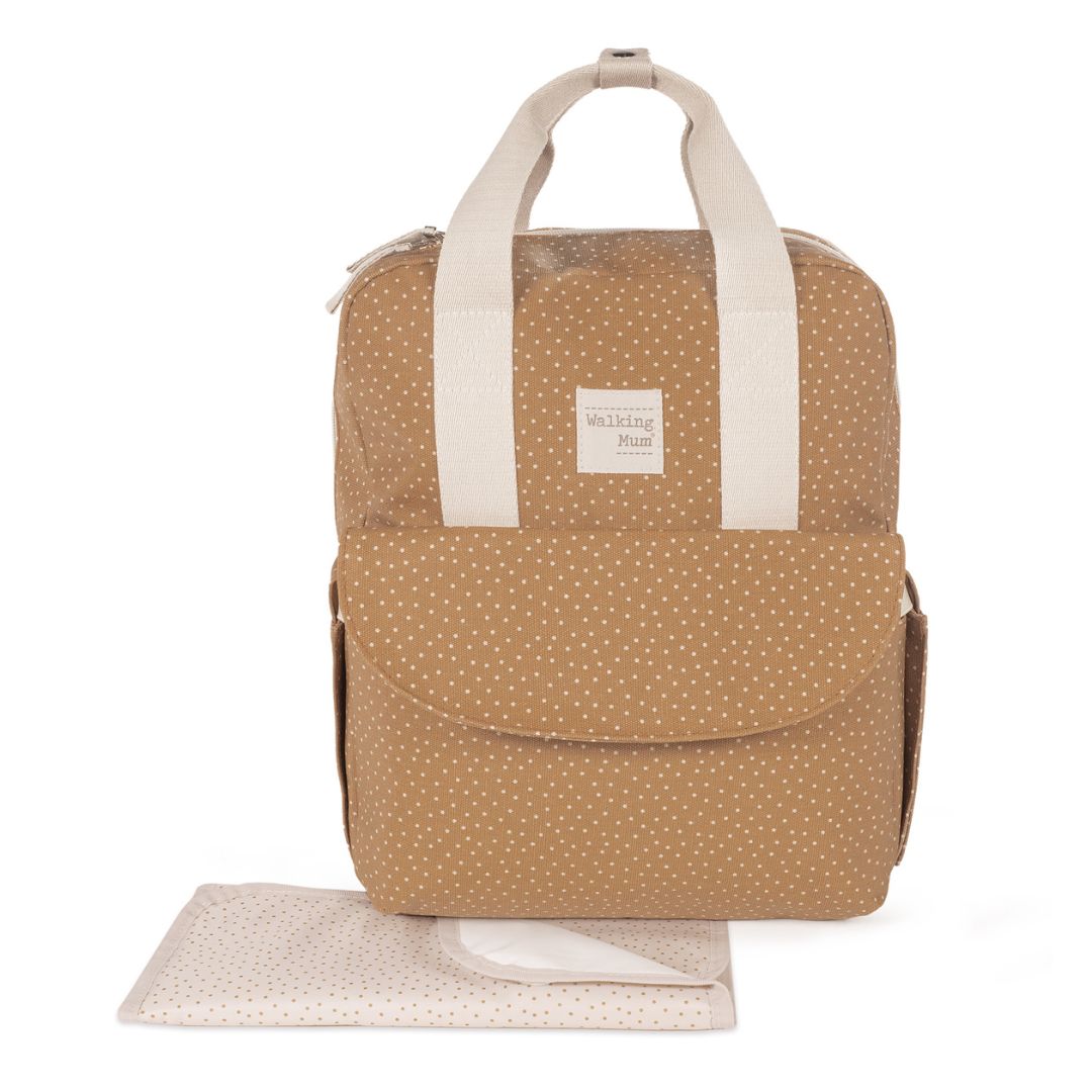 Pelenkázó hátizsák - Pöttyös (Fahéj)