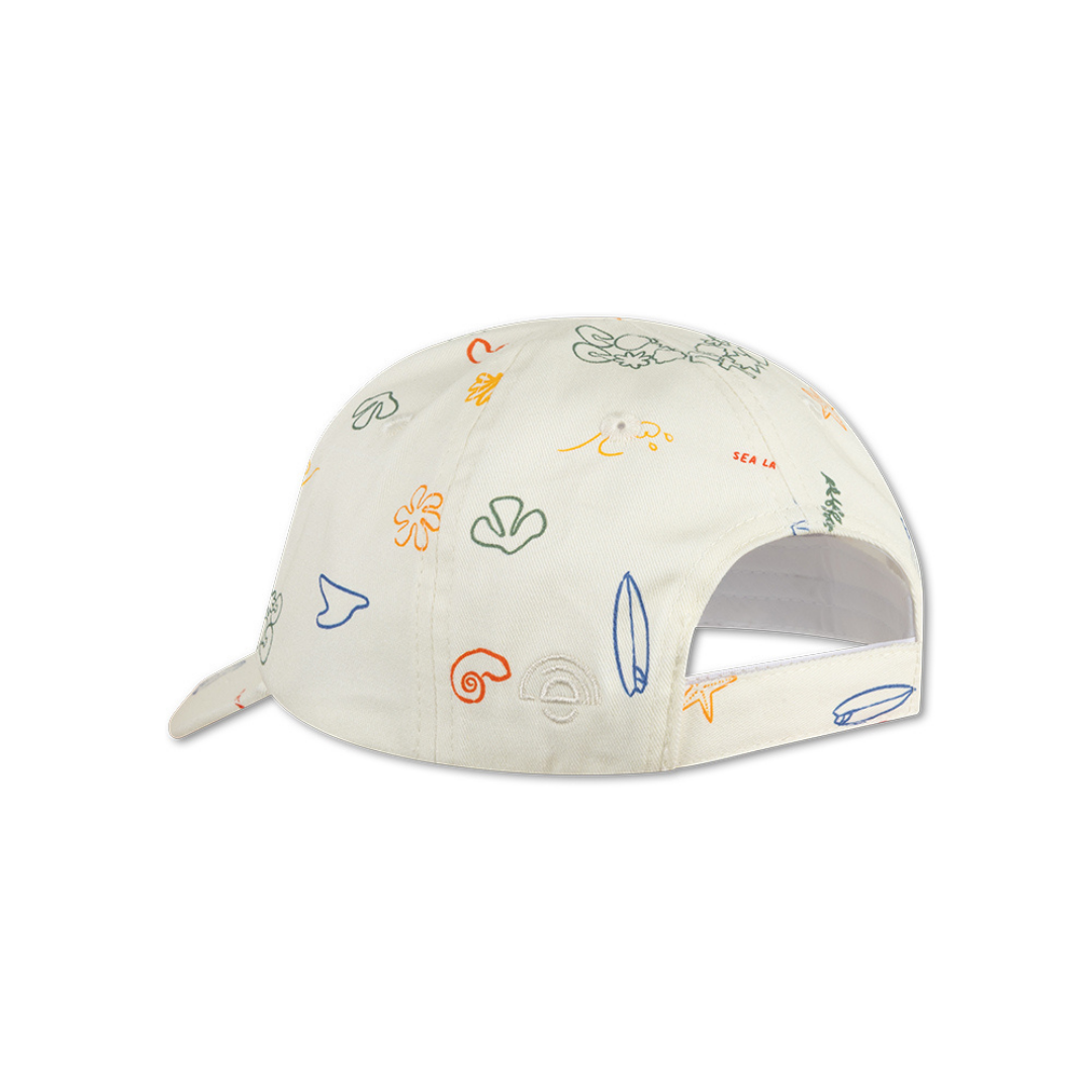 A Swim Essentials hullám mintás gyerek sapka hátulnézete az állítható pánttal.
