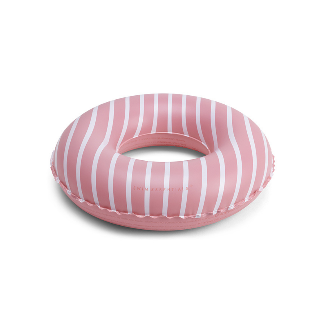 Swim Essentials klasszikus rózsaszín-fehér csíkos gyerek úszógumi 55 cm-es méretben.