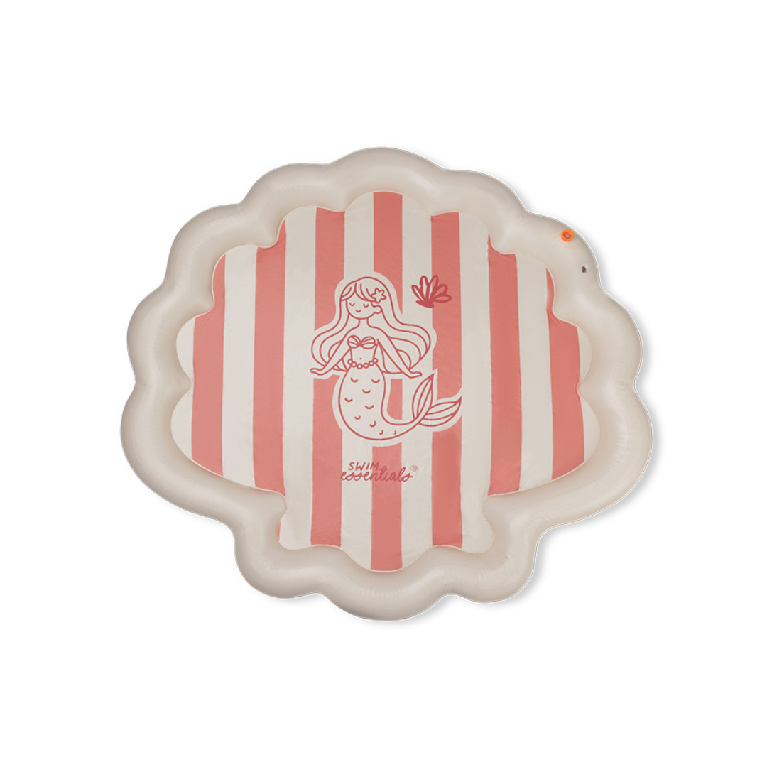 Swim Essentials hableány alakú bézs-rózsaszín szökőkút pancsoló matrac felülnézetből.