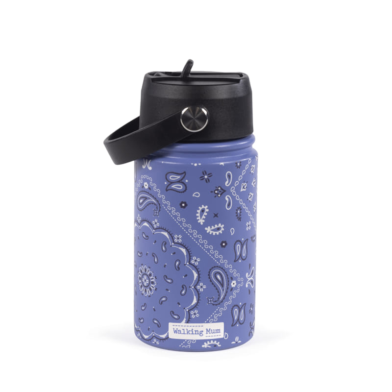 Walking Mum kék bandana mintás rozsdamentes acél gyerek kulacs