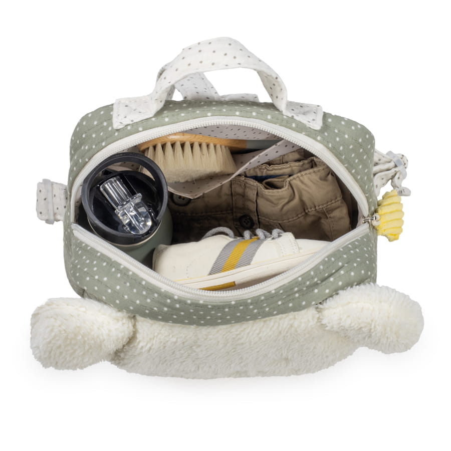 Gyerek hátizsák bepakolva Pöttyös mintával