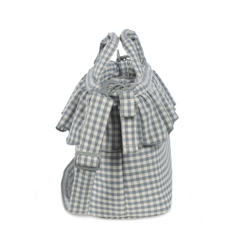 Matcha zöld kockás fodros pelenkázó táska, 3 az 1-ben hordozhatóság