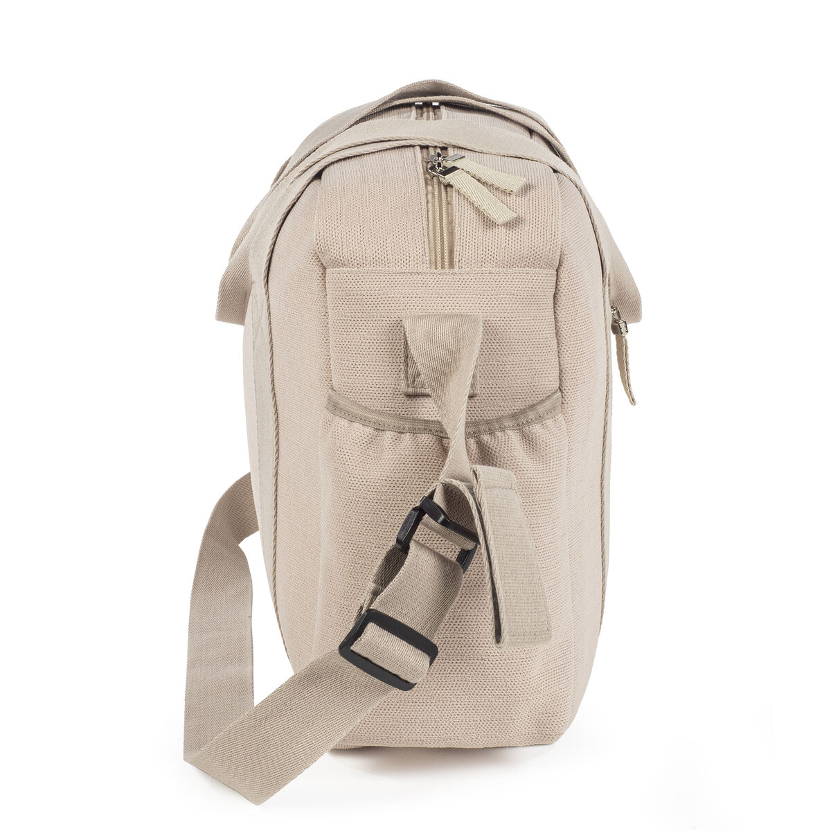 Rövid fogantyúkkal, és állítható vállpánttal kényelmes viselet a nagy pelenkázó táska Eco Mum (Bézs)