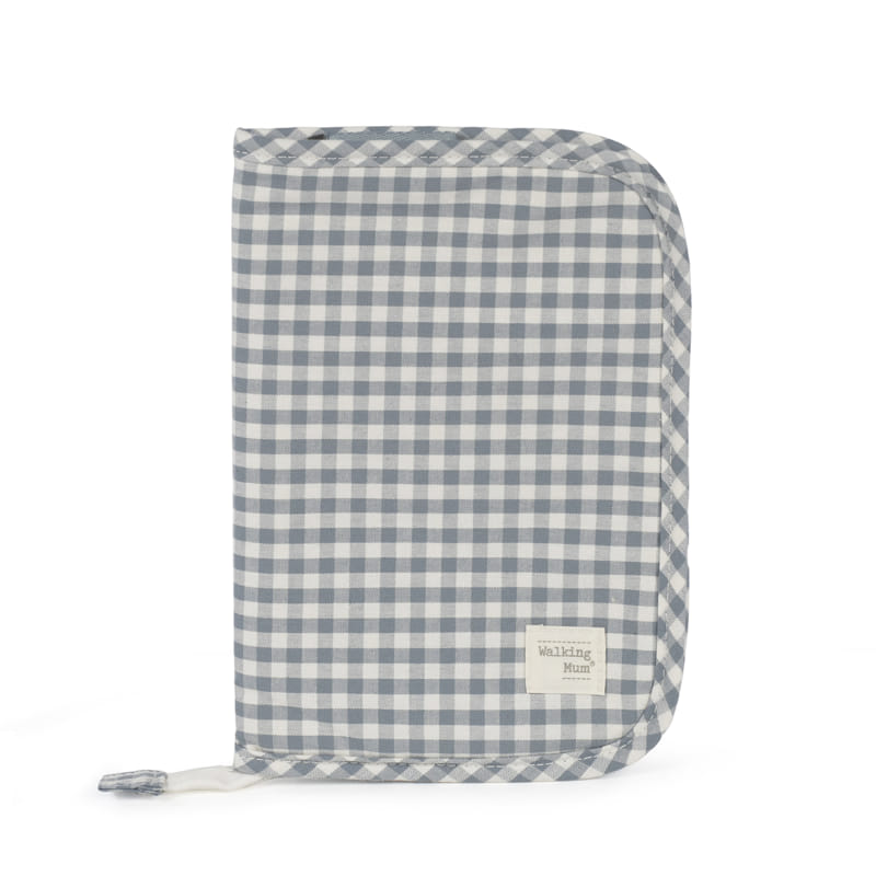 Walking Mum Praliné matcha kockás cipzáras egészségügyi irattartó szemből
