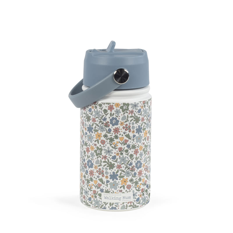 Walking Mum virágmintás rozsdamentes acél gyerek kulacs
