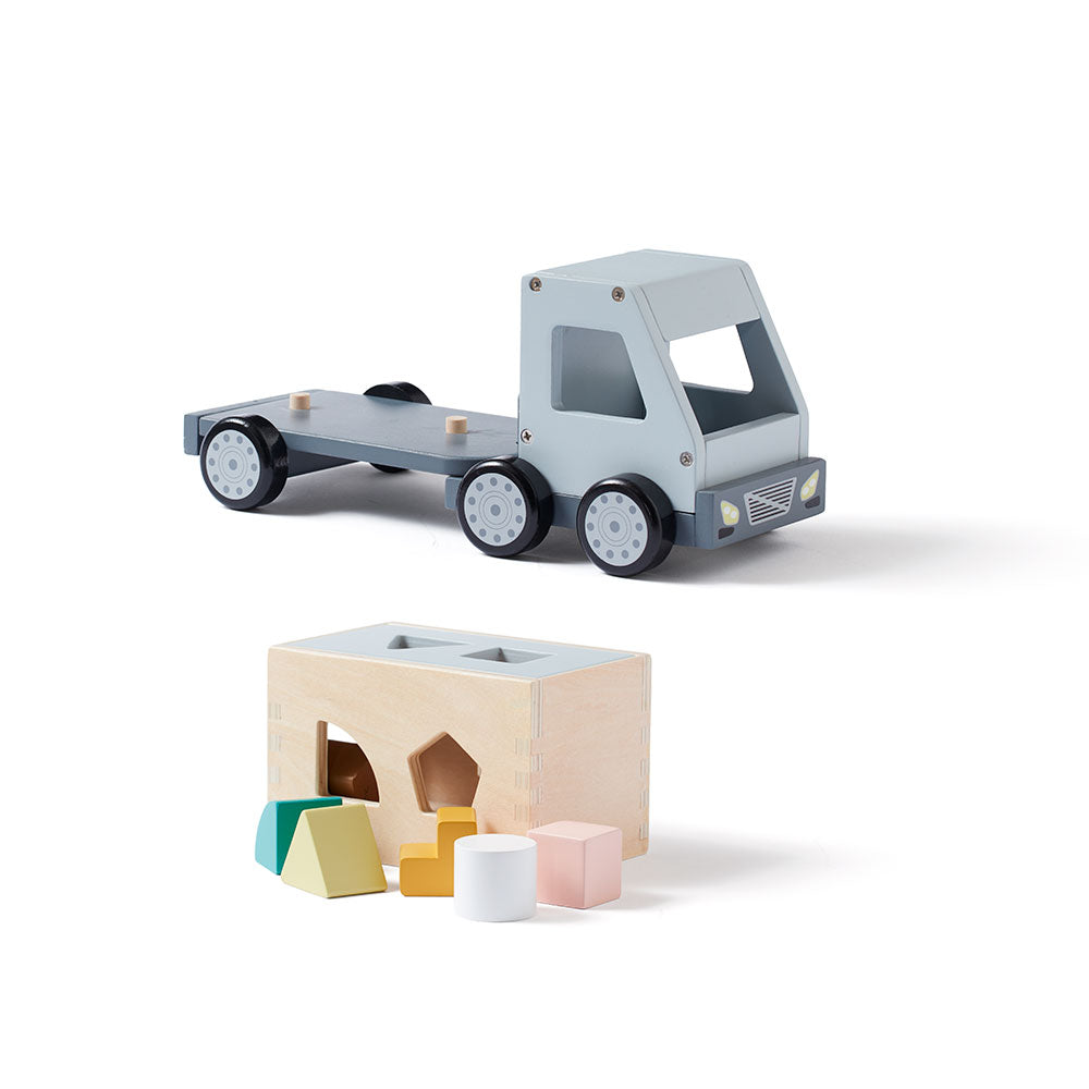 Fa játék formabedobó és teherautó gyerekeknek - Kid's Concept - pippadu