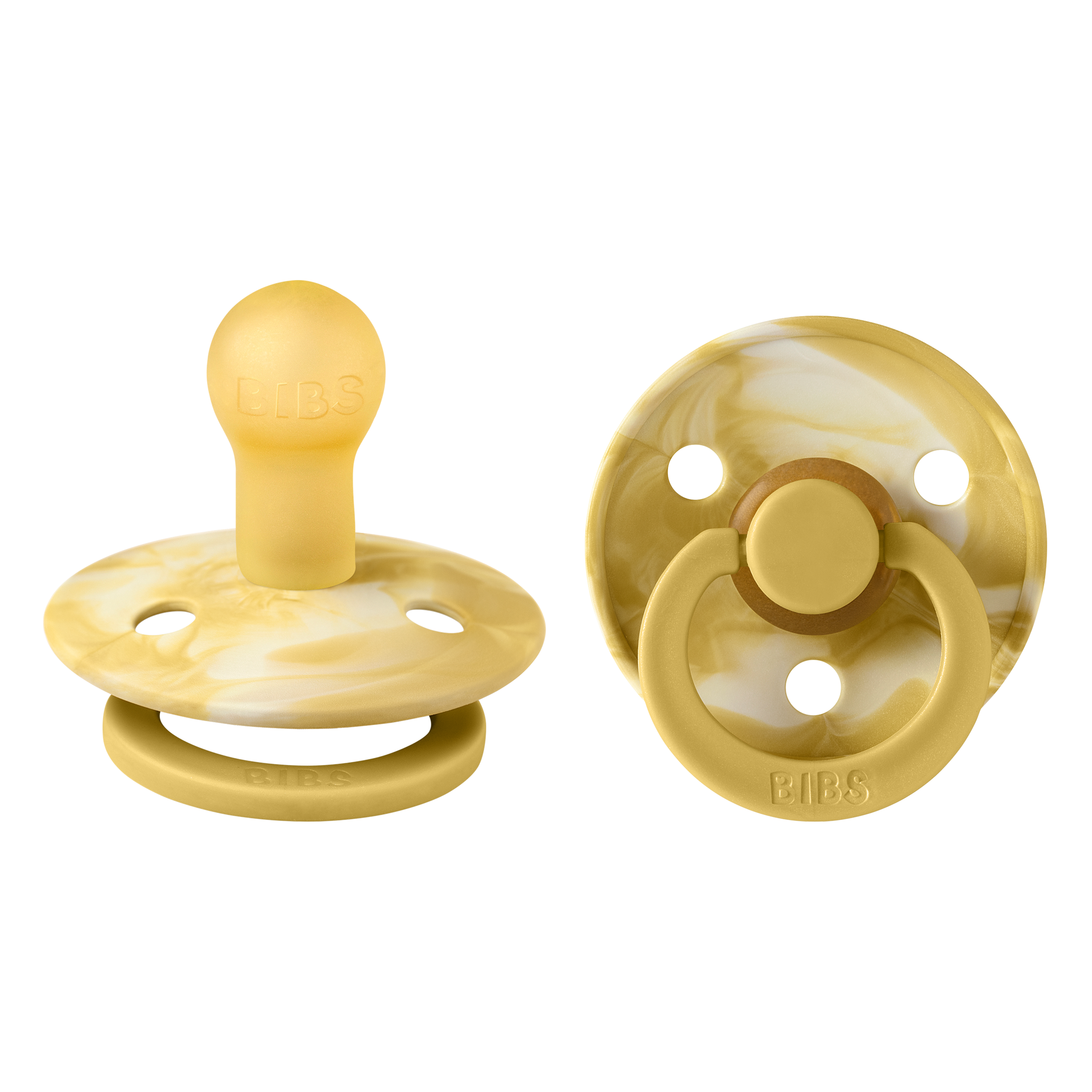 BIBS Colour Tie Dye cumi - mustársárga/krémfehér - 1. méret - pippadu