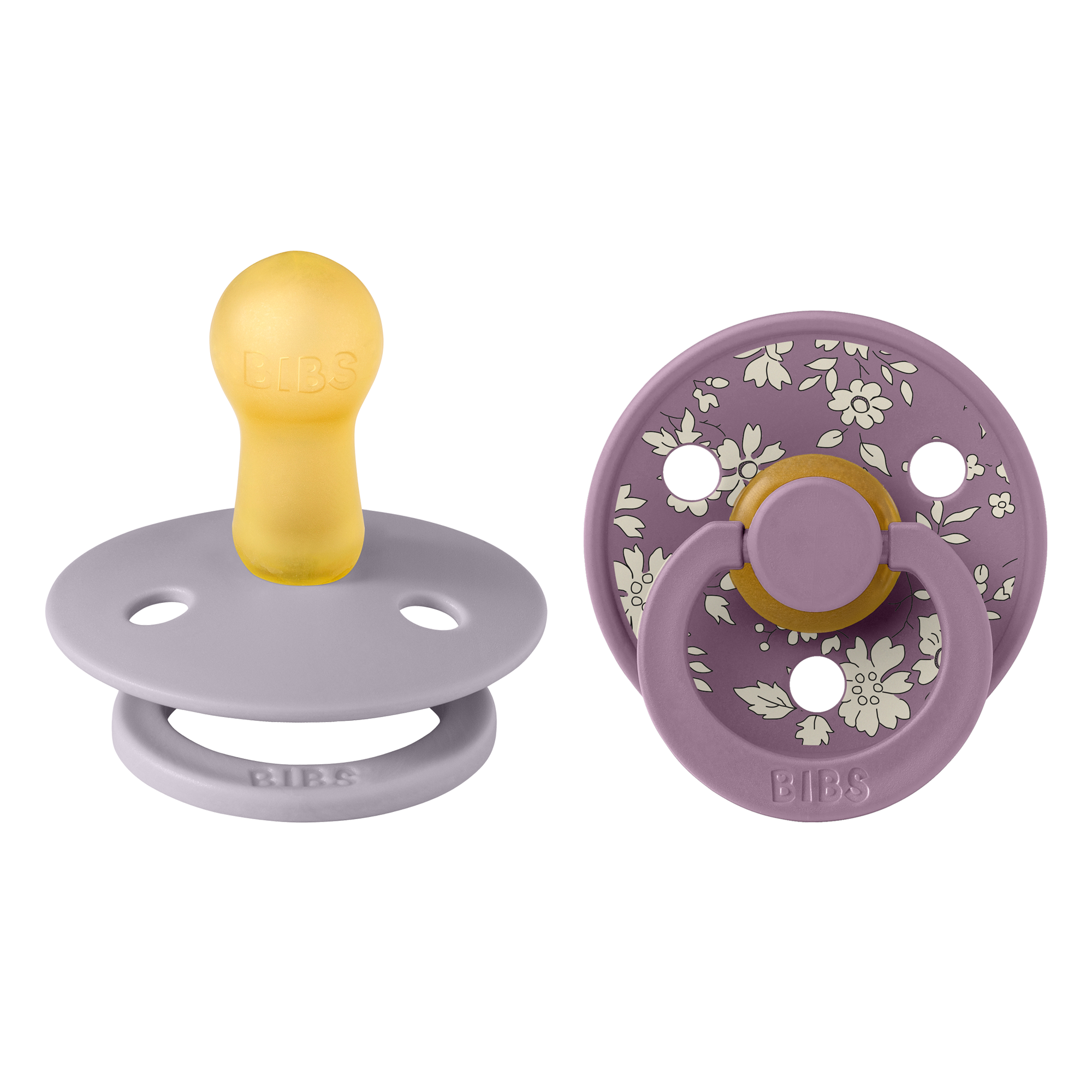 BIBS × LIBERTY Colour cumik Capel - pasztellszürke mix natúrkaucsuk cumifejjel - pippadu