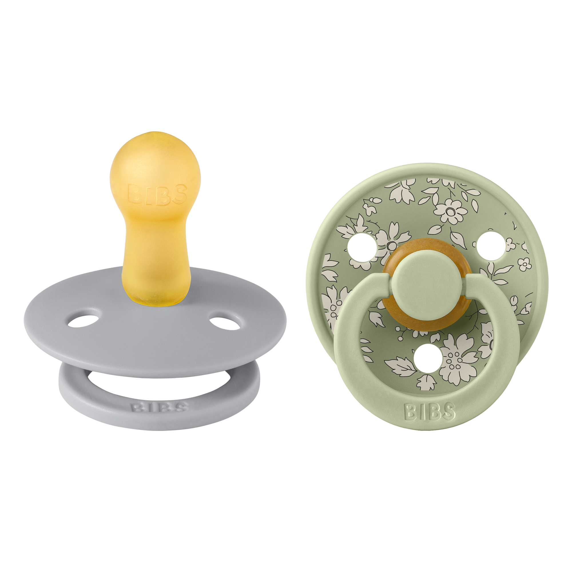 BIBS × LIBERTY Colour cumik Capel - zsálya mix natúrkaucsuk cumifejjel - pippadu