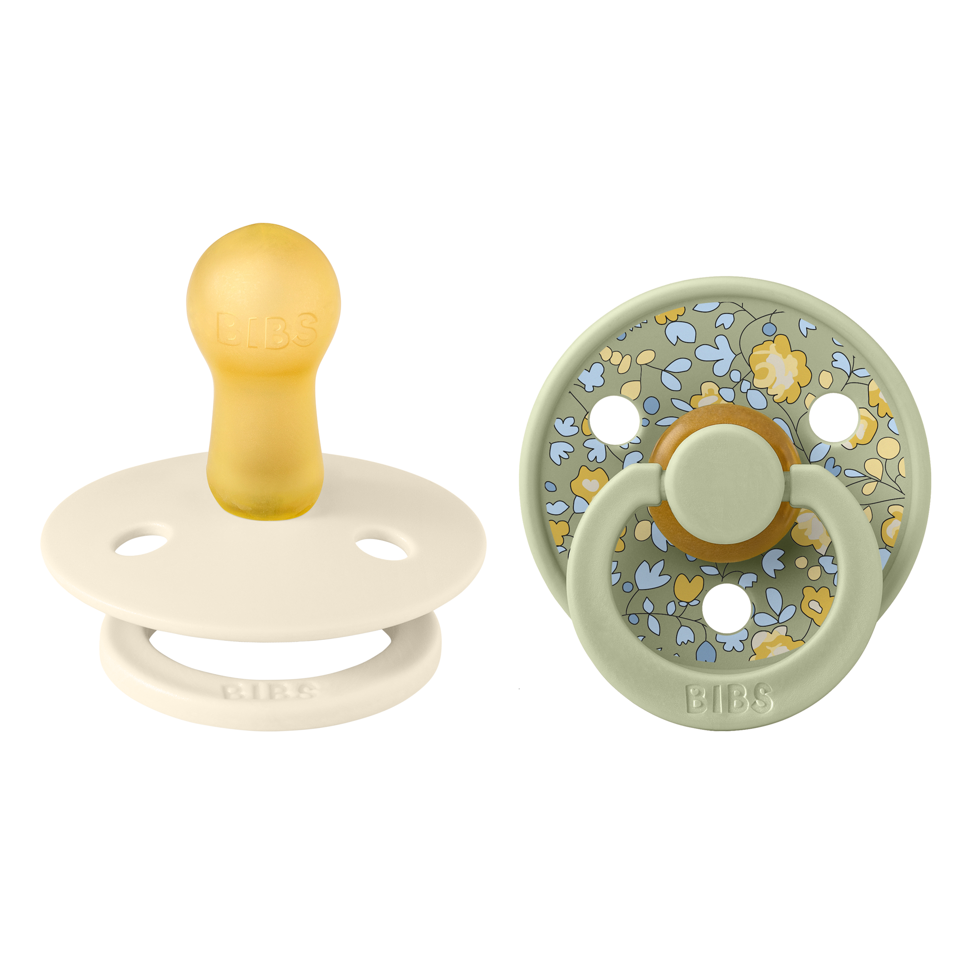 BIBS × LIBERTY Colour cumik Eloise - zsálya mix natúrkaucsuk cumifejjel - pippadu