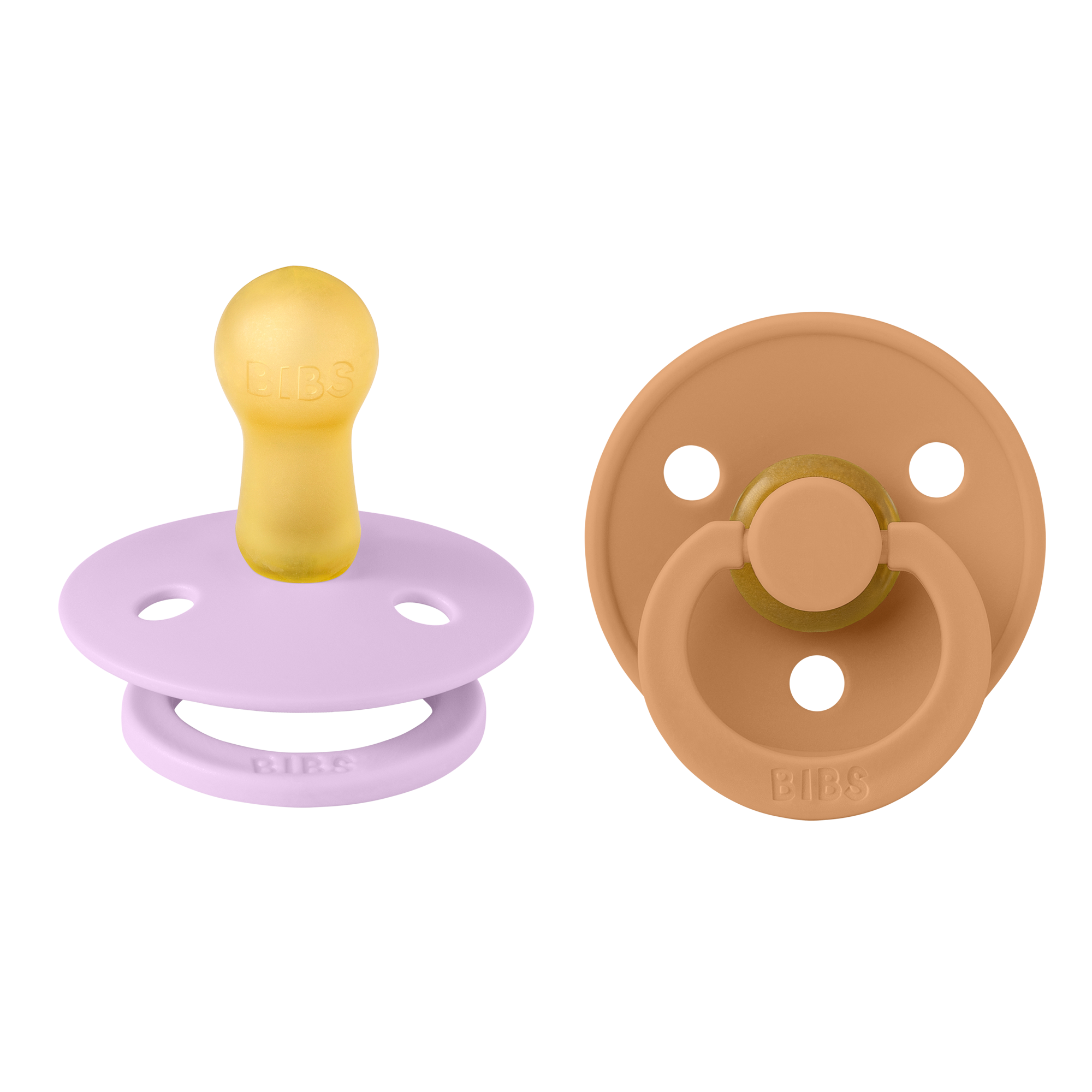 BIBS Colour natúr kaucsuk cumik viola és sütőtök színekben - pippadu