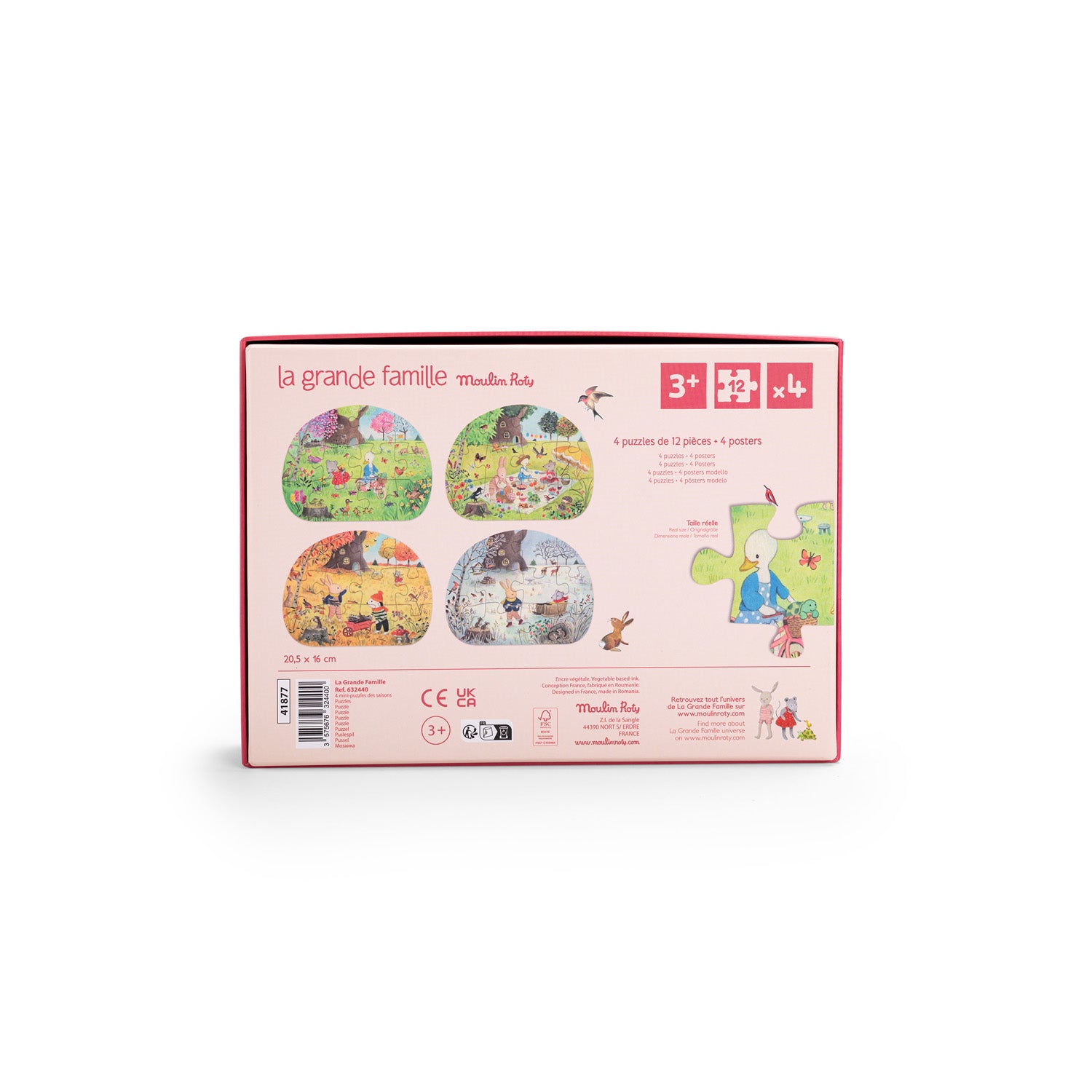 Évszakok kirakó játék - 4 db puzzle gyerekeknek - pippadu - Moulin Roty