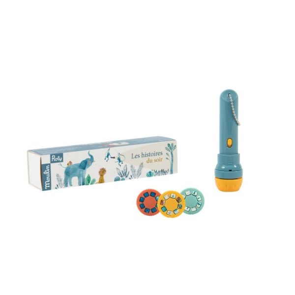 Moulin Roty - Meselámpa - A majomkenyérfa alatt - játékos fejlesztés, diavetítő lámpa mesékkel - pippadu