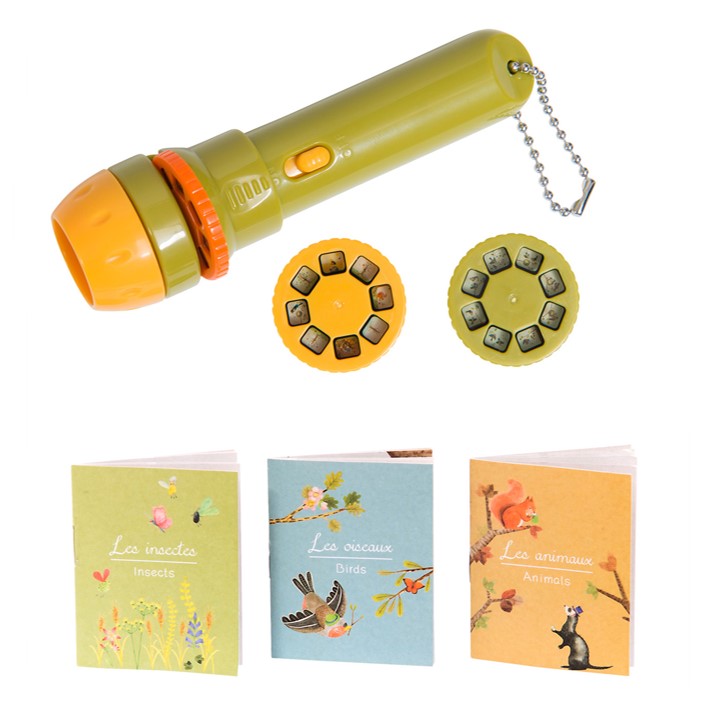 Moulin Roty - Meselámpa - Kiskertem mesevetítő lámpa - három füzettel - pippadu