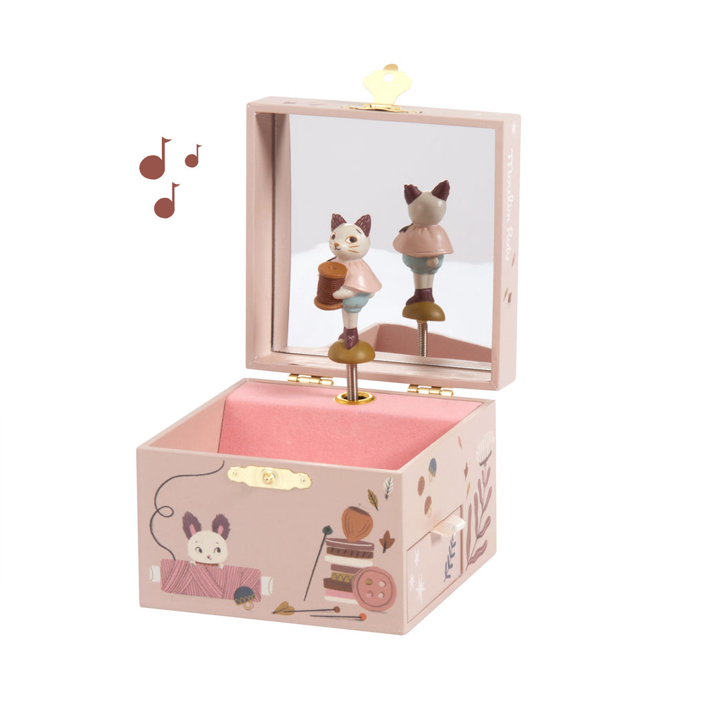 Moulin Roty - zenélő ékszerdoboz cicával - pippadu - gyerekszoba dekoráció