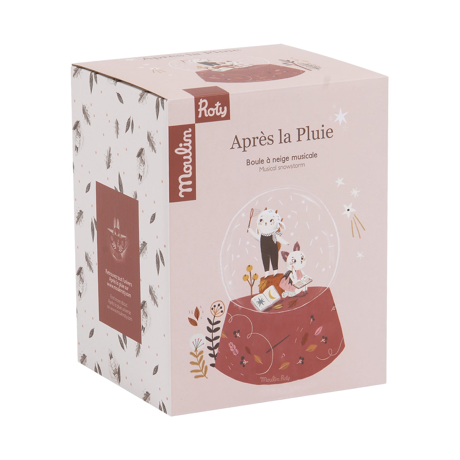 Moulin Roty - zenélő hógömb - cica és bárány - dobozban - pippadu
