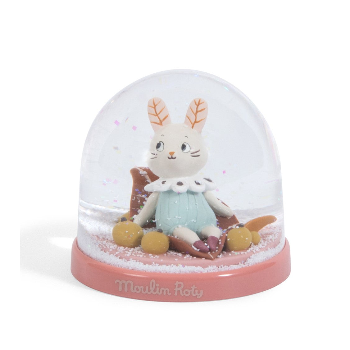 Moulin Roty hógömb nyuszival - rózsaszín - pippadu - gyerekjáték